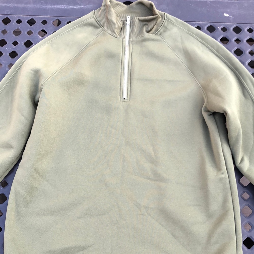 Olive Green Quarter-Zip Pullover